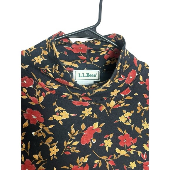 Vintage LL Bean Blue Floral Long Sleeve Maxi Dress Small Prairie Cottage Modest - Picture 9 of 14